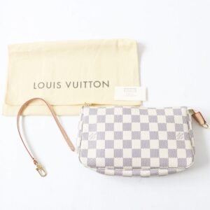 LOUIS VUITTON Pochette Main: Damier Azur canvas Main: Azur<br>Metal: Gold Women Used | AlmaBagz