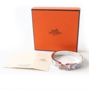 HERMES bracelet Gold Plated Silver multi H Hangul Collier & Chien Click crack PM Women Used | AlmaBagz