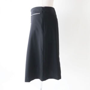 HERMES skirt wool Black x Silver Metal 34 | AlmaBagz