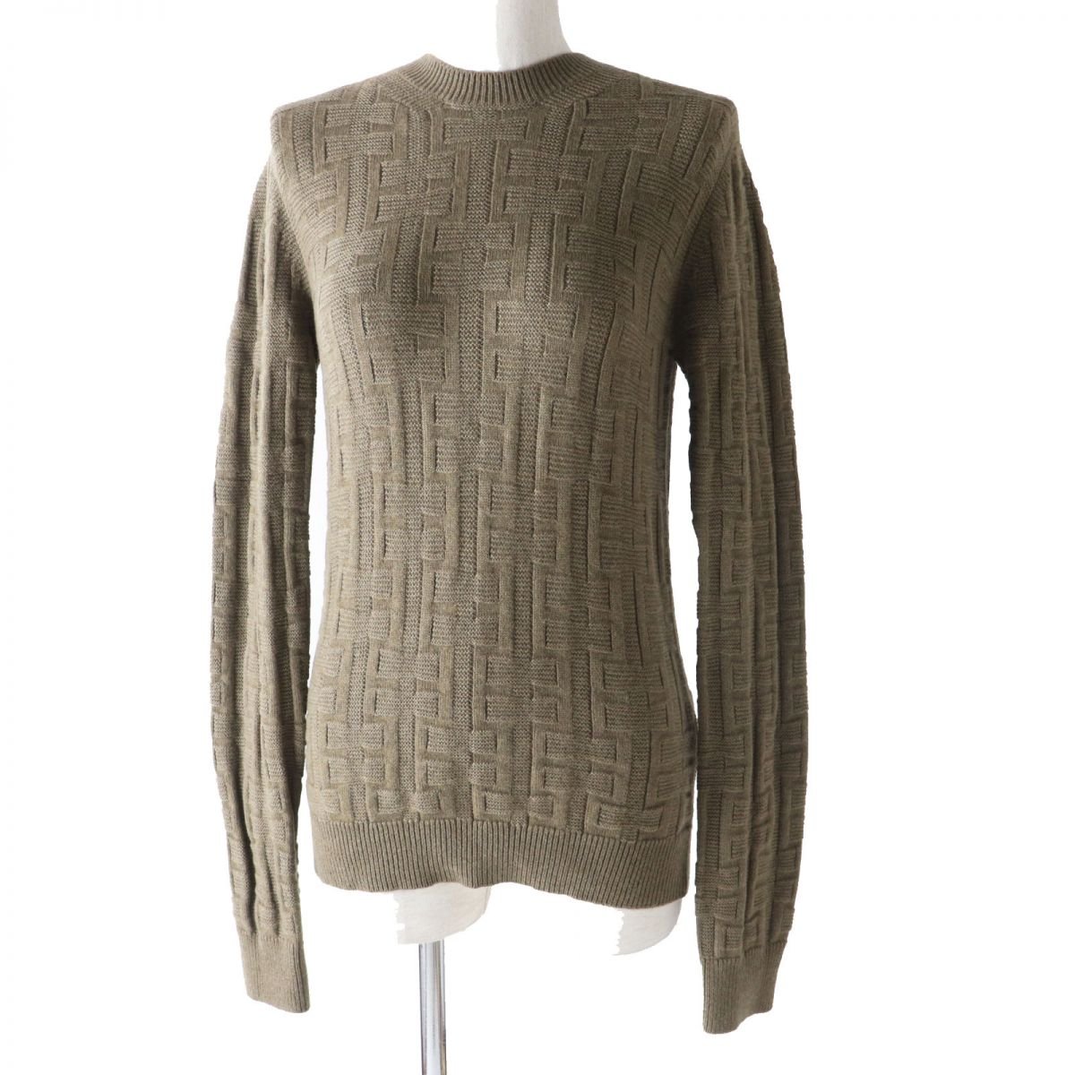 HERMES knit Main: 100% virgin wool Khaki brown type Women 36 Used | AlmaBagz - Image 9