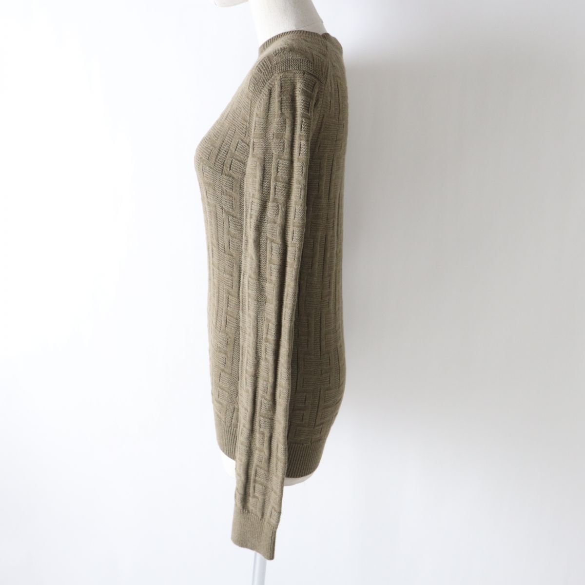 HERMES knit Main: 100% virgin wool Khaki brown type Women 36 Used | AlmaBagz