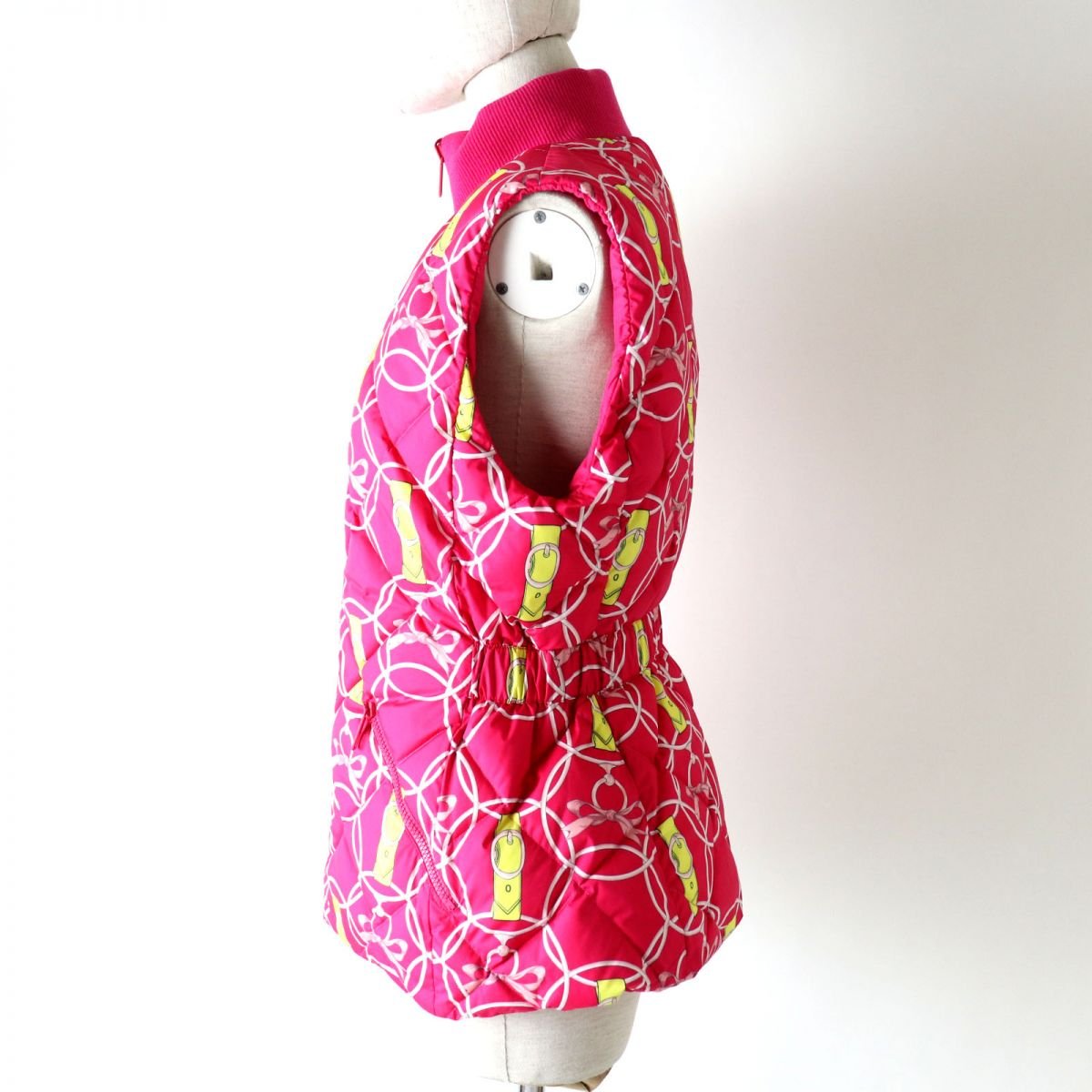 HERMES Best Main: 100% polyester, part: 82% virgin wool, part: 14% polyamide (nylon), part: 4% elastane (polyurethane), part: 57% rayon, 43% polyester Fusha pinkLa Promenade du Matin/Morning Walk Women 36 Used | AlmaBagz