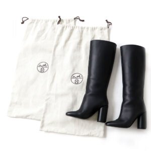 HERMES boots Main: Leather black Women 35.5 Used | AlmaBagz