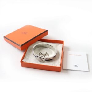 HERMES bracelet Metal, Enamel Silver Colliers de ChiensPattern | AlmaBagz