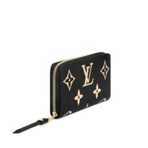 LOUIS VUITTON Long Wallet Purse M80481 Monogram Ann Platt Leather Black beige Zip Around Zippy wallet Women(Unisex) Used | AlmaBagz