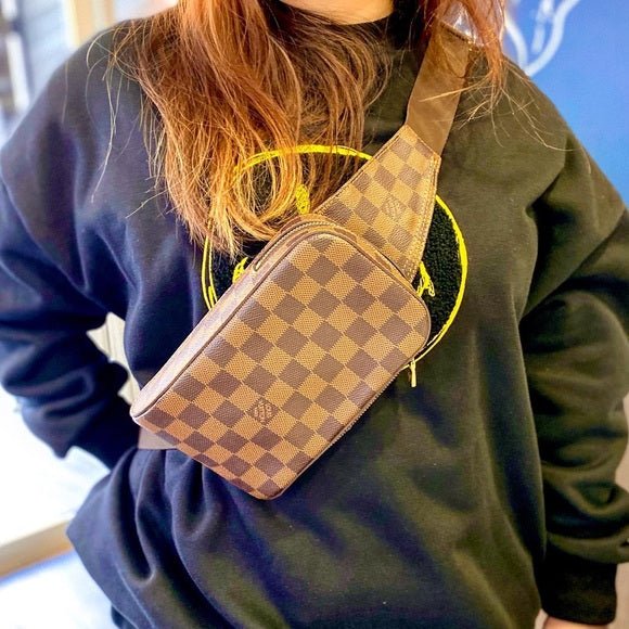 LOUIS VUITTON Damier Ebene Geronimos Waist Bag | AlmaBagz