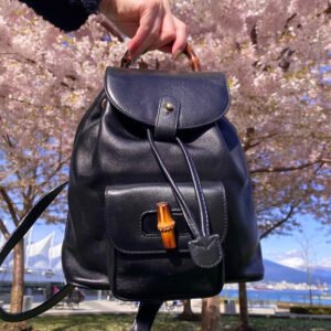 GUCCI mini bamboo leather backpack | AlmaBagz