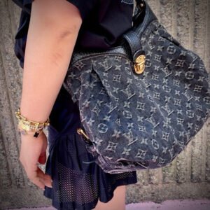 LOUIS VUITTON Denim Mahina XS Black | AlmaBagz