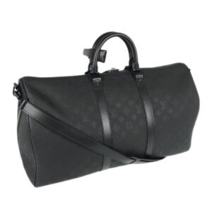 LOUIS VUITTON Monogram Taurillon Clemence keepall Bandouliere 50 Boston bag | AlmaBagz