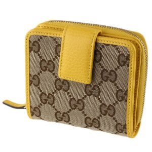 Gucci Original GG Canvas French Wallet in Beige and Buttercup Yellow | AlmaBagz