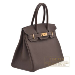 Hermes Birkin 25 Leather Gold Hardware Handbag Bag for Women (Grey Matt) | AlmaBagz