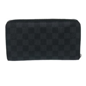 LOUIS VUITTON Damier Graphite Zippy Organizer NM Long Wallet N60111 Auth 35158 | AlmaBagz