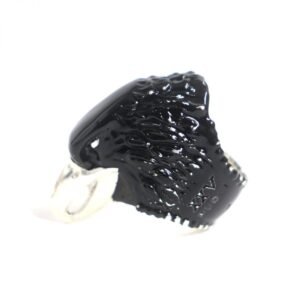 GUCCI Ring Main�FAG925 Black x silver mens 14 Used | AlmaBagz