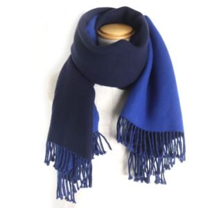 HERMES Scarf Main: 100% cashmere Blue x navy Women Used | AlmaBagz