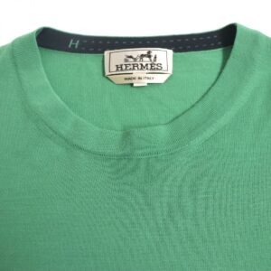 HERMES knit Main: 100% wool green mens L Used | AlmaBagz