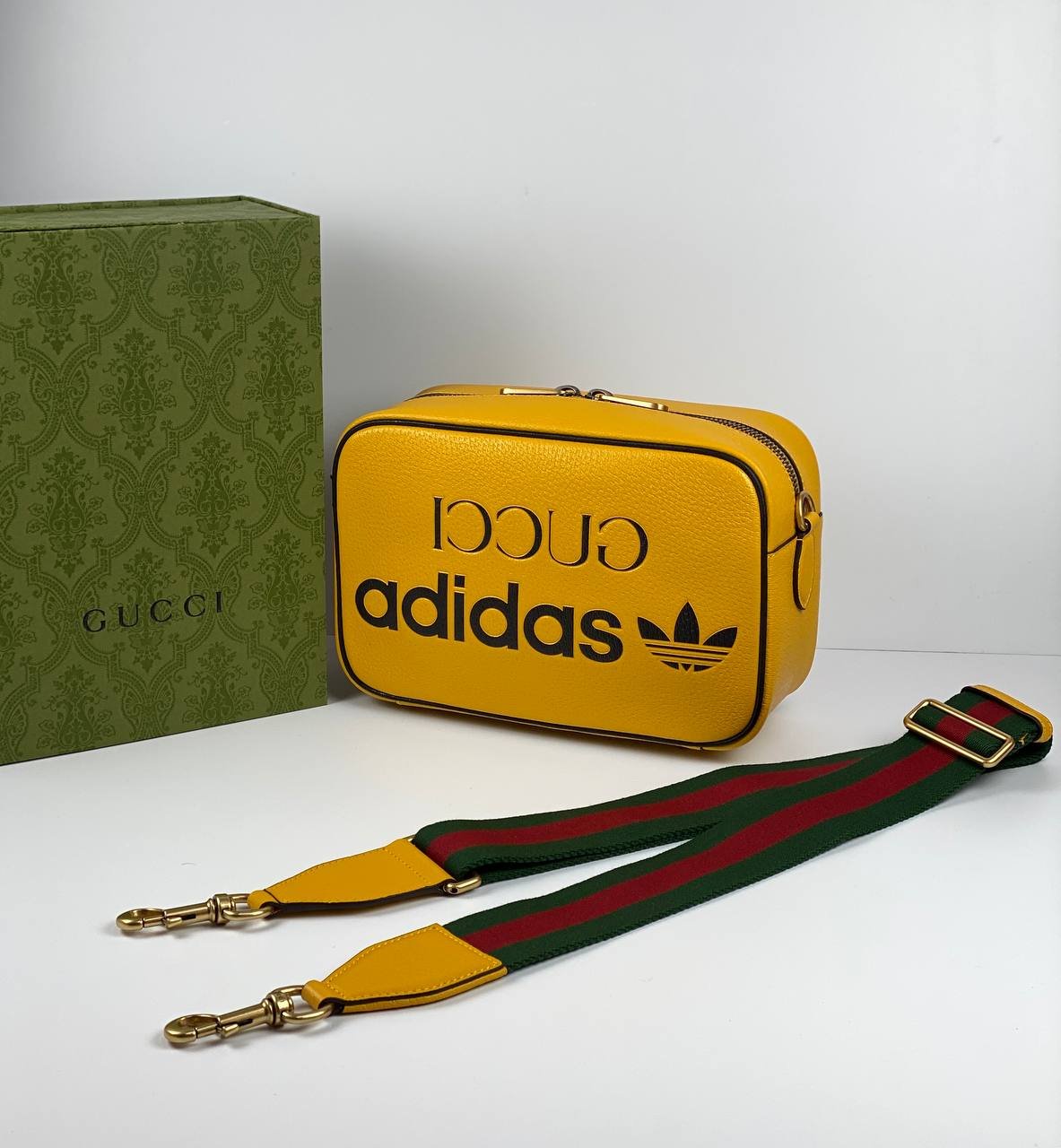 Gucci x adidas small shoulder bag yellow | AlmaBagz