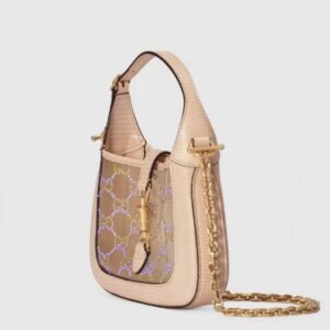 Gucci JACKIE 1961 MINI CRYSTAL GG LIZARD BAG | AlmaBagz