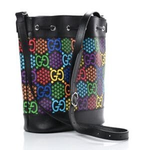 Gucci Supreme Psychedelic Bucket Bag in Black | AlmaBagz