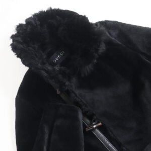 GUCCI Duffel coat Outer: Kangaroo, Part: Cowhide, Lining: 100% Alpaca, Sleeve Lining: 58% Rayon, Sleeve Lining: 42% Silk black mens 46 Used | AlmaBagz