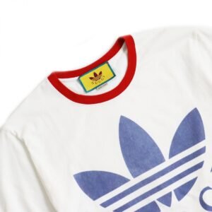 GUCCI Short sleeve T-shirt cotton white Gucci x Adidas collaboration XS | AlmaBagz