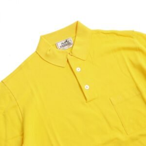 HERMES Short sleeve polo shirt cotton yellow M | AlmaBagz