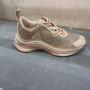 Gucci Run Crystal Sneakers Beige Sneakers | AlmaBagz