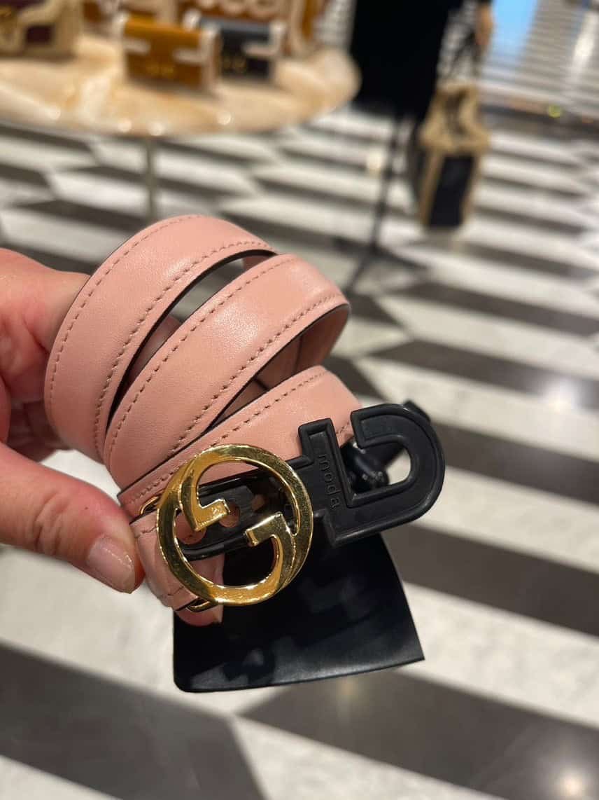 Gucci Blondie W20mm Women’s Belt Pink | AlmaBagz