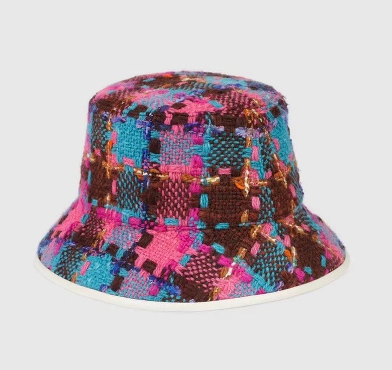 Gucci Elevation Tweed Bob Bucket Hat Pink/Blue M | AlmaBagz
