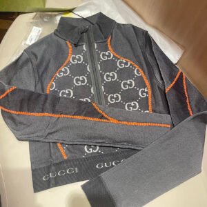 Gucci Polyamide Jersey Jacq Top Gray Sweatshirt | AlmaBagz