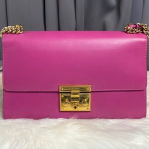 Gucci Padlock Small Shoulder Bag in Pink Leather | AlmaBagz