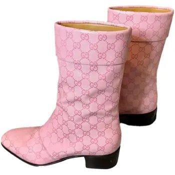 Gucci M PUNKEL BOOTE CRYSTAL GG Pink Boots | AlmaBagz