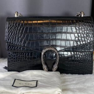 Gucci Dionysus Black Leather Shoulder Bag - Preloved | AlmaBagz