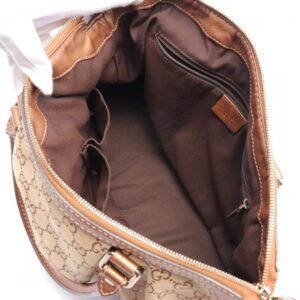 Gucci Sukey GG Canvas Handbag Canvas Leather Beige Brown | AlmaBagz