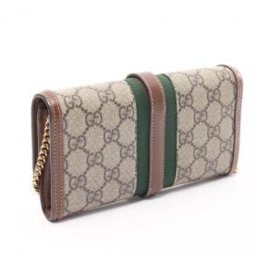 Gucci Jackie 1961 GG Supreme Chain Wallet Pvc Leather Beige Multicolor 880599 | AlmaBagz