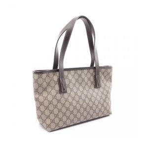 Gucci GG Supreme Shoulder Bag Tote Bag PVC Leather Beige Dark Brown 881530 | AlmaBagz