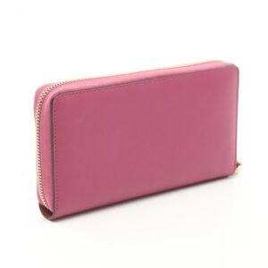 Gucci Round Zipper Long Wallet Leather Pink Purple Red Logo 881474 | AlmaBagz