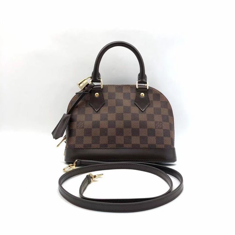 Louis Vuitton Alma BB Damier Ebene Brown Small Crossbody Bag | AlmaBagz