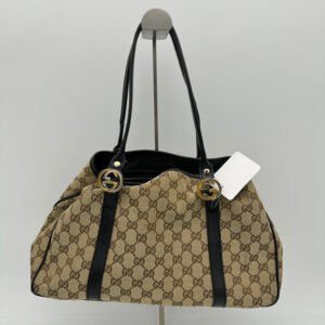 Gucci Canvas Beige Monogram Shoulder Bag Medium Size | AlmaBagz