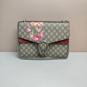 Gucci Dionysus Floral Chain Bag Beige Canvas Medium | AlmaBagz