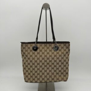 Gucci Canvas GG Monogram Medium Shoulder Bag - Beige Brown | AlmaBagz