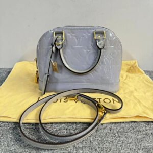 Louis Vuitton Alma BB Gray Patent Leather Two-Way Bag | AlmaBagz