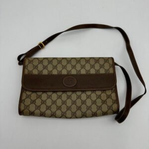 Gucci Canvas Brown Leather Crossbody Bag Medium | AlmaBagz