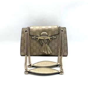 Gucci Emily Beige GG Canvas Shoulder Bag Medium | AlmaBagz
