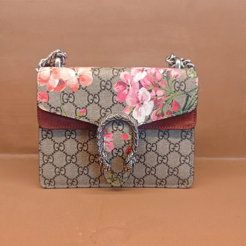Gucci Dionysus Blooms Print GG Coated Canvas Bag | AlmaBagz