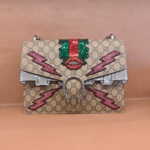 Gucci Dionysus Beige GG Coated Canvas Embellished Bag Medium Size | AlmaBagz