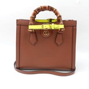 Gucci Diana Brown Calfskin Shoulder Bag With Bamboo Handles | AlmaBagz