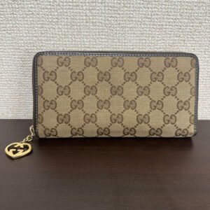 Gucci GG Canvas Beige Zippy Long Wallet | AlmaBagz