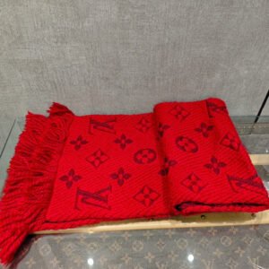 Louis Vuitton Logomania Red Scarf 30x175cm | AlmaBagz