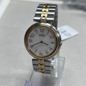 Hermes Paris White Dial Stainless Steel Gold Accent Women's Watch | AlmaBagz
