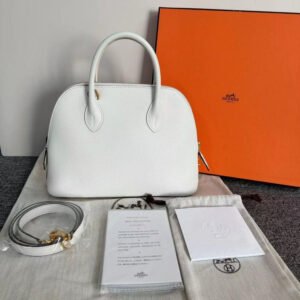 Hermes Bolide White Leather Bag Medium | AlmaBagz